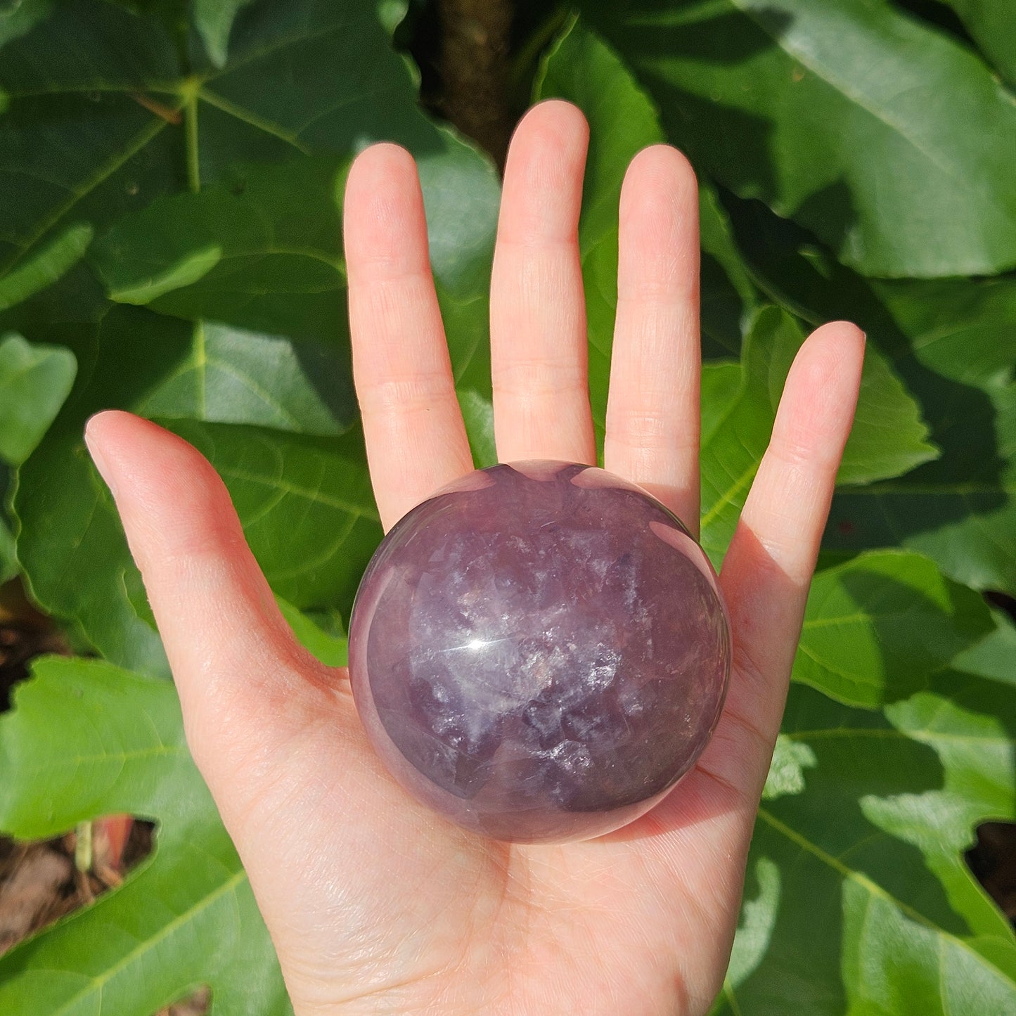Purple Rainbow Fluorite Mica Sphere