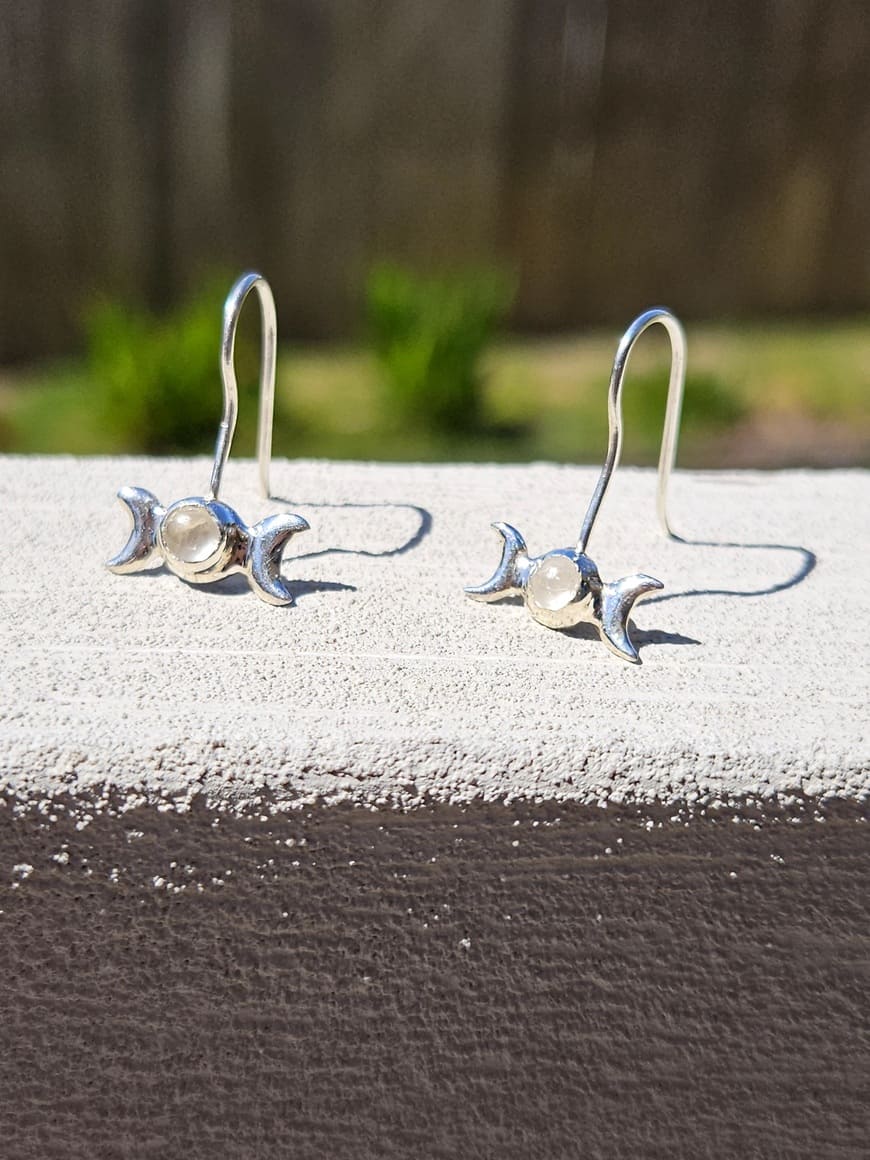 Phenacite Earrings (Triple Goddess)