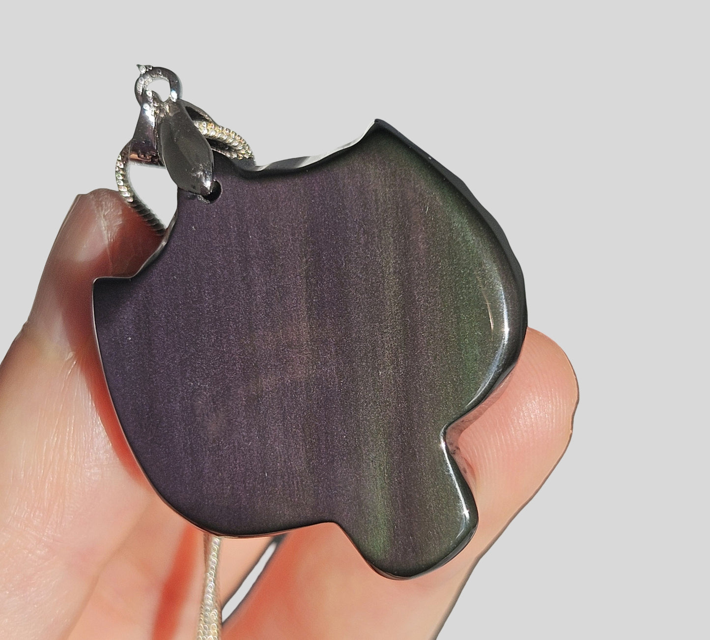 Rainbow Obsidian Tiger Pendant