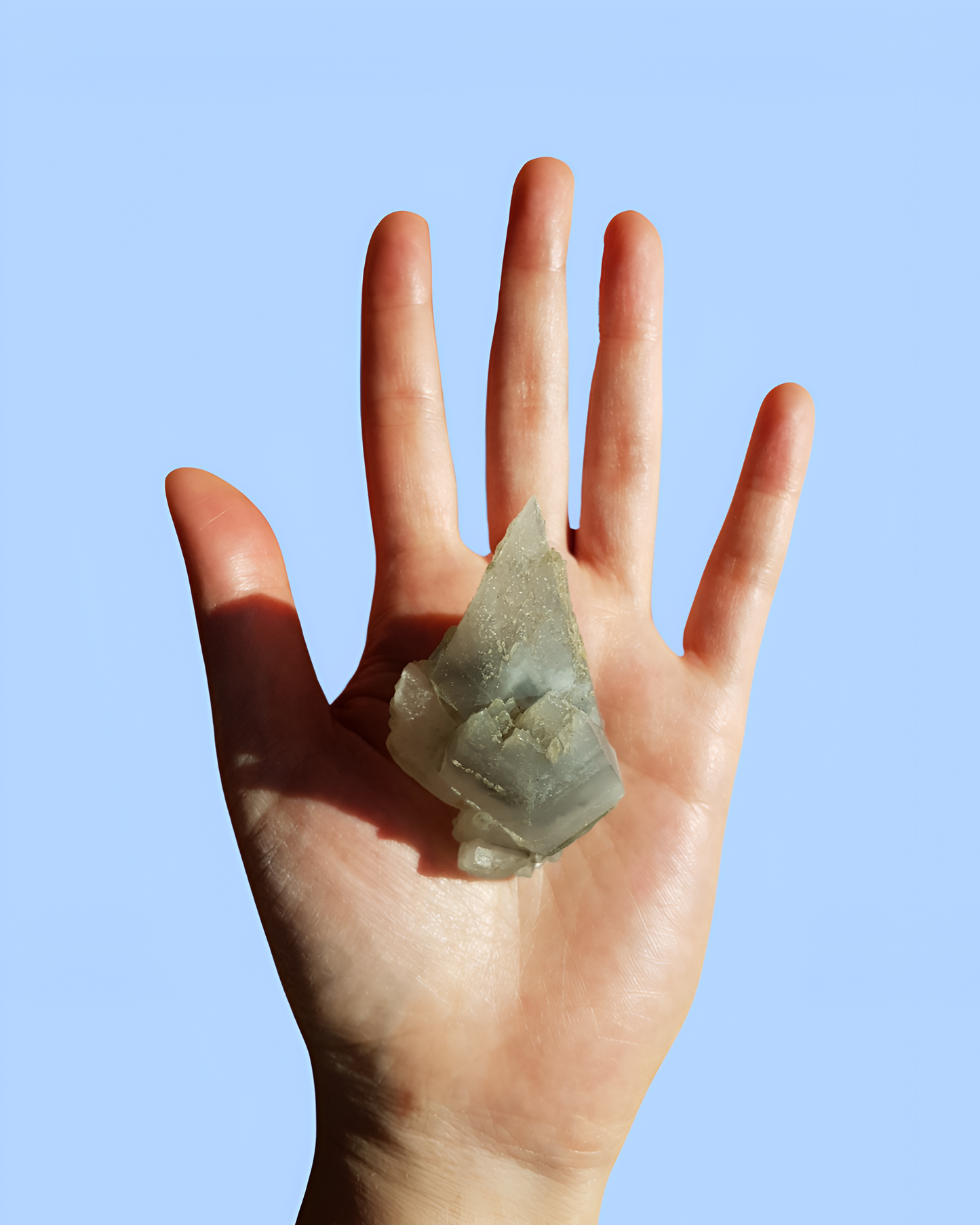 Grey Stellar Beam Calcite (Channelling)