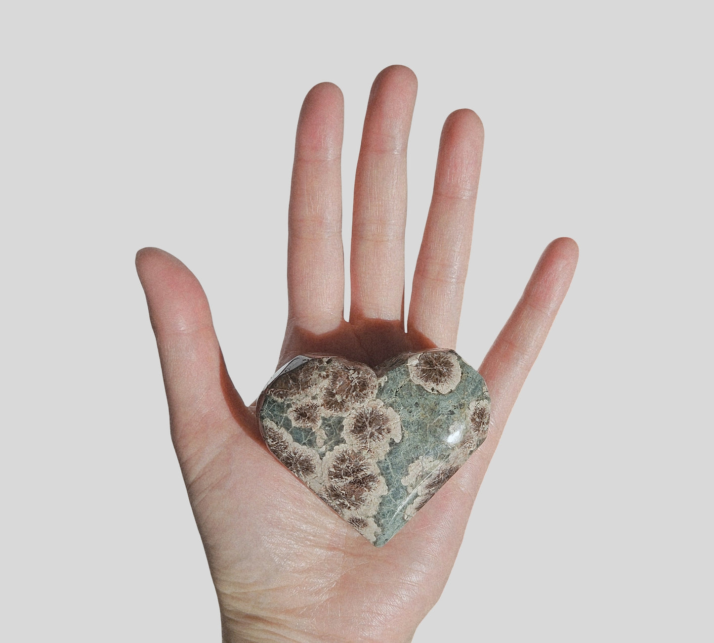 Green Flower Jasper Heart (1)