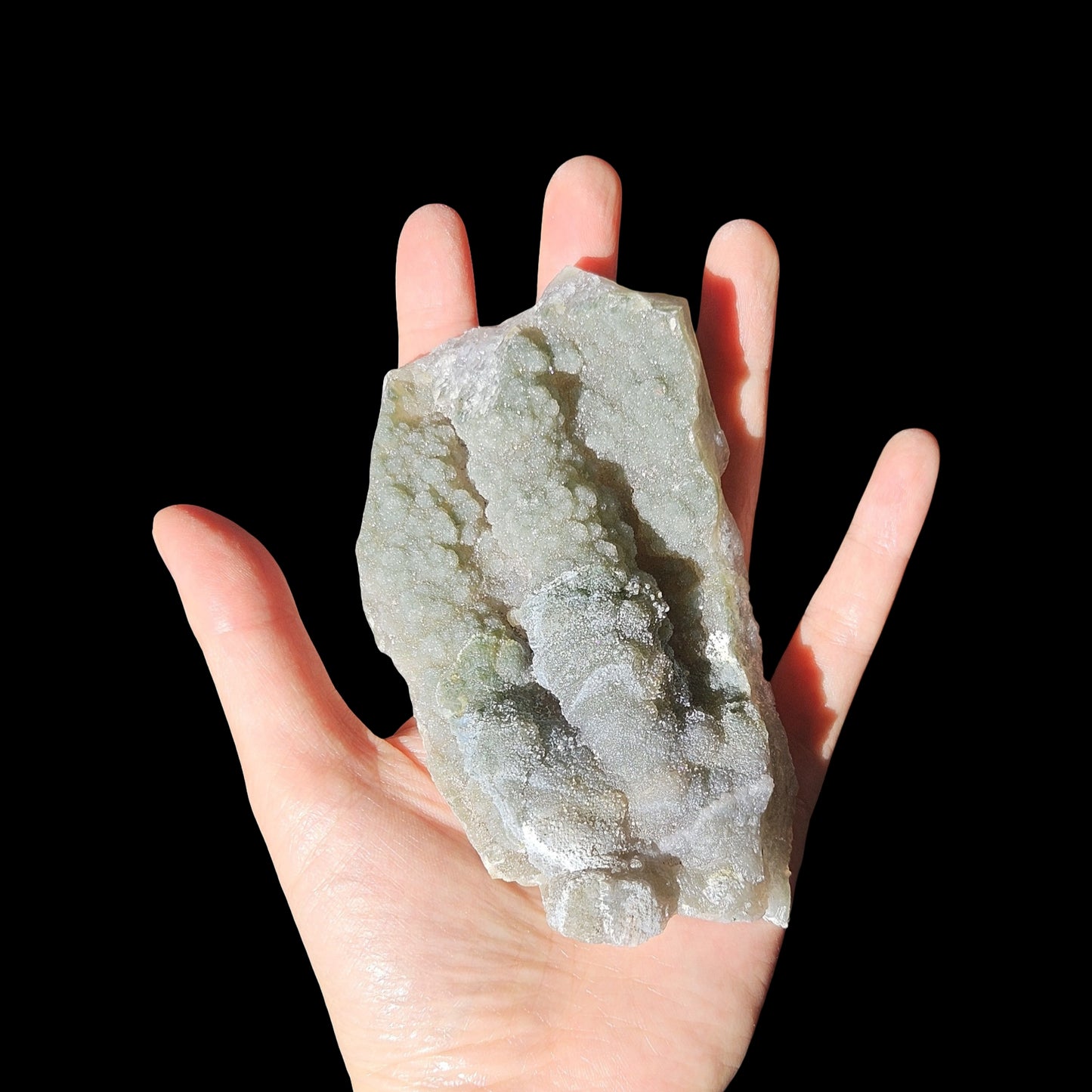 Blue-Green Rainbow Amethyst with Pseudomorph