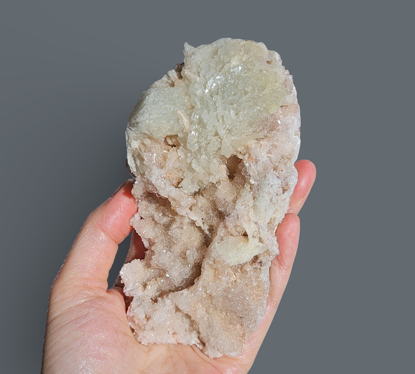 Prehnite Bladed Specimen with Quartz | Large
