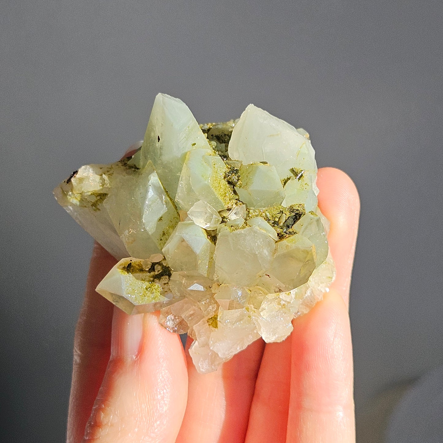 Chlorite quartz with druzy epidote
