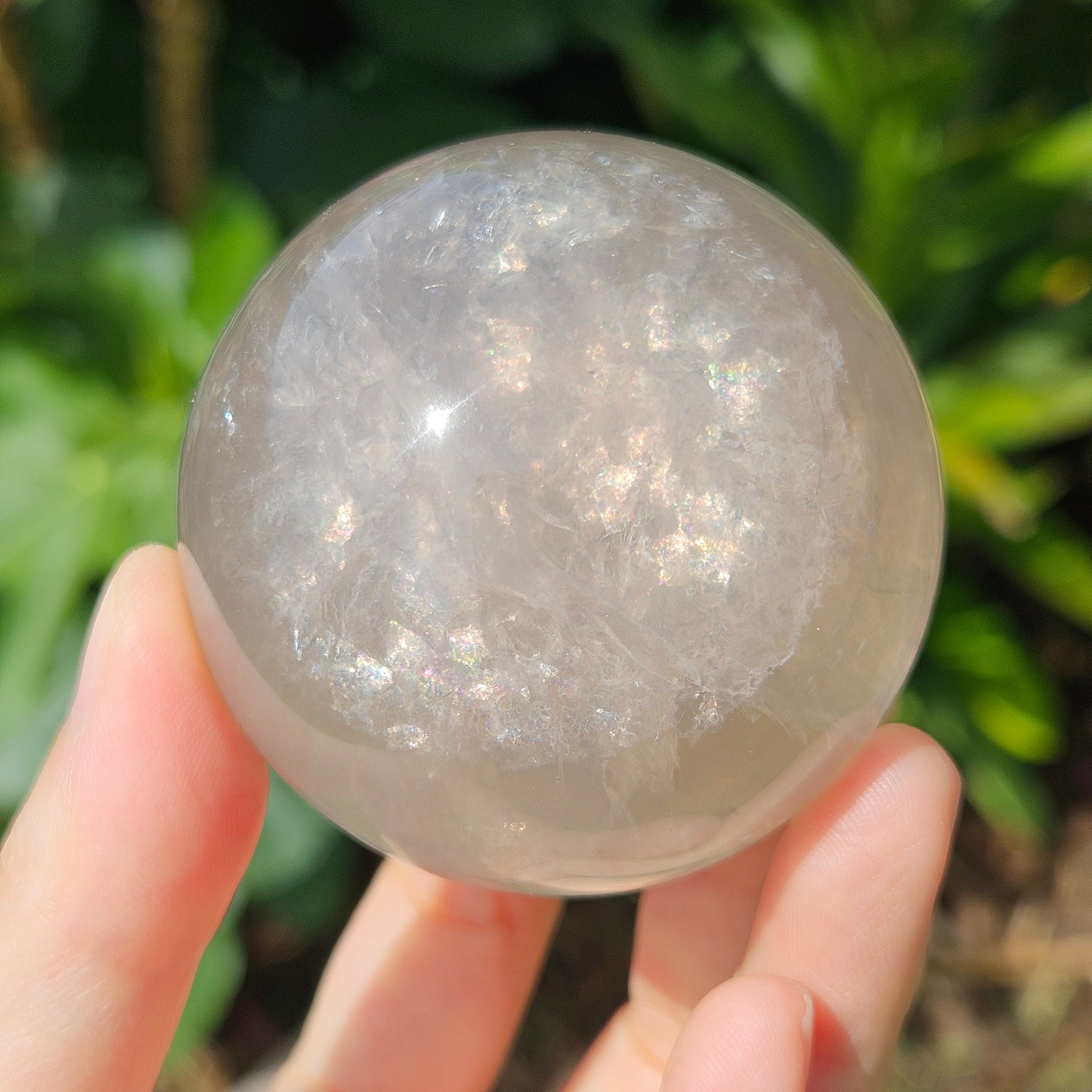 Yellow Lavender Fluorite with Mica Sphere