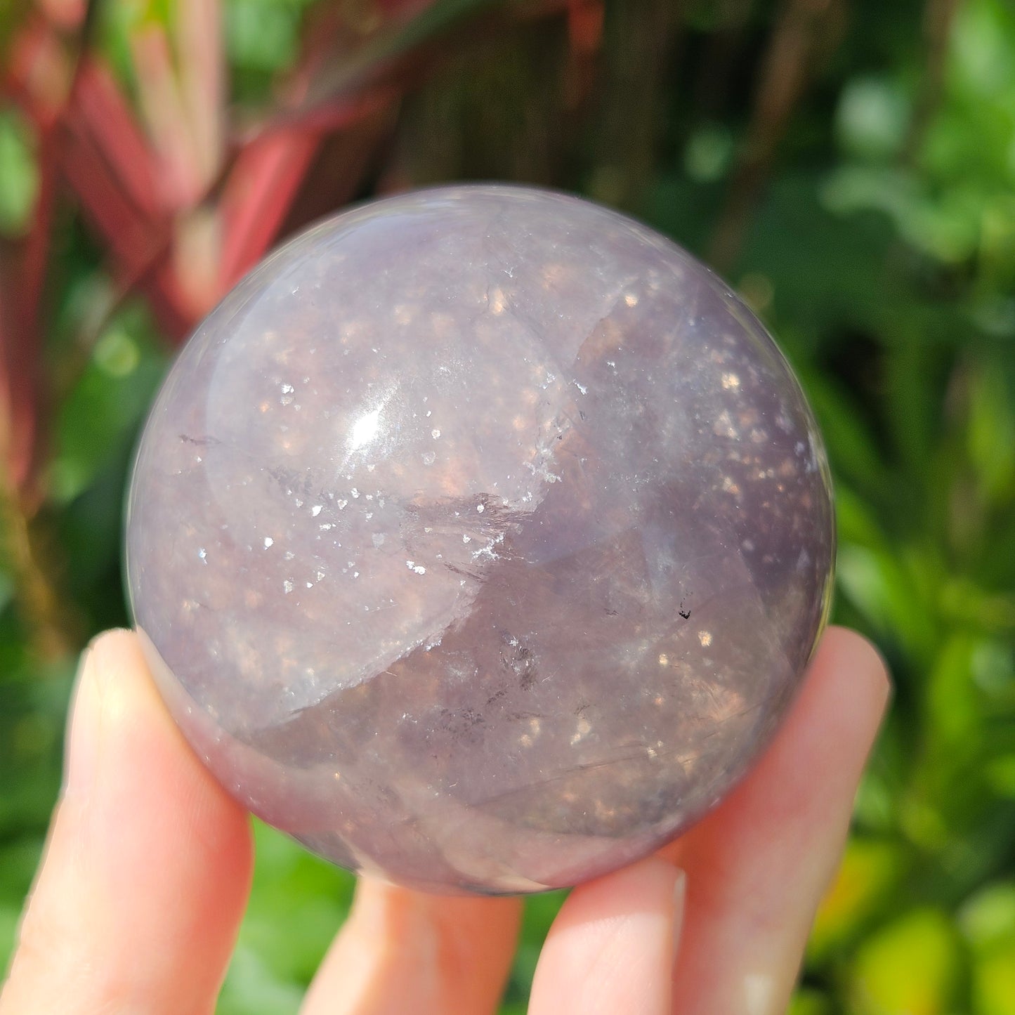 Purple Rainbow Fluorite Mica Sphere