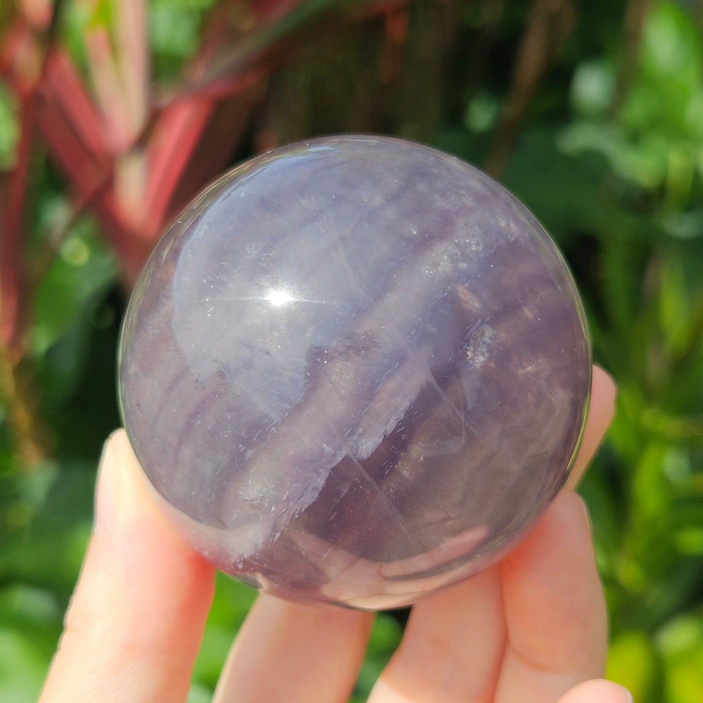 Purple Rainbow Fluorite Mica Sphere
