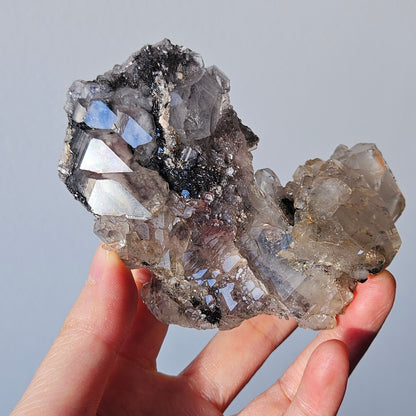 Goethite on Elestial Quartz