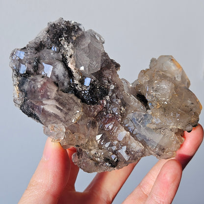 Goethite on Elestial Quartz