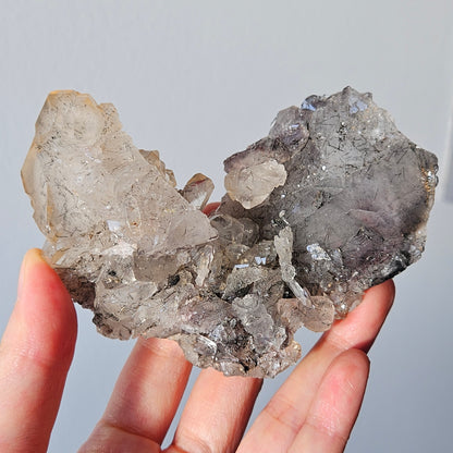 Goethite on Elestial Quartz