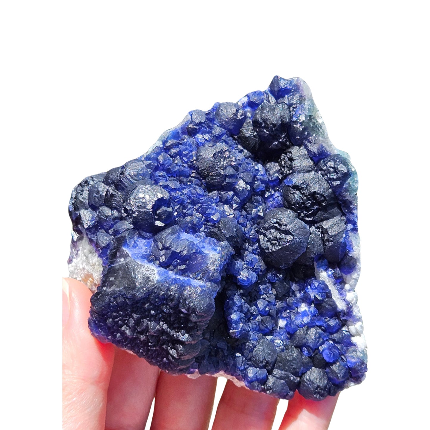 Blue Fluorite Cluster (Blueberry Fluorite)