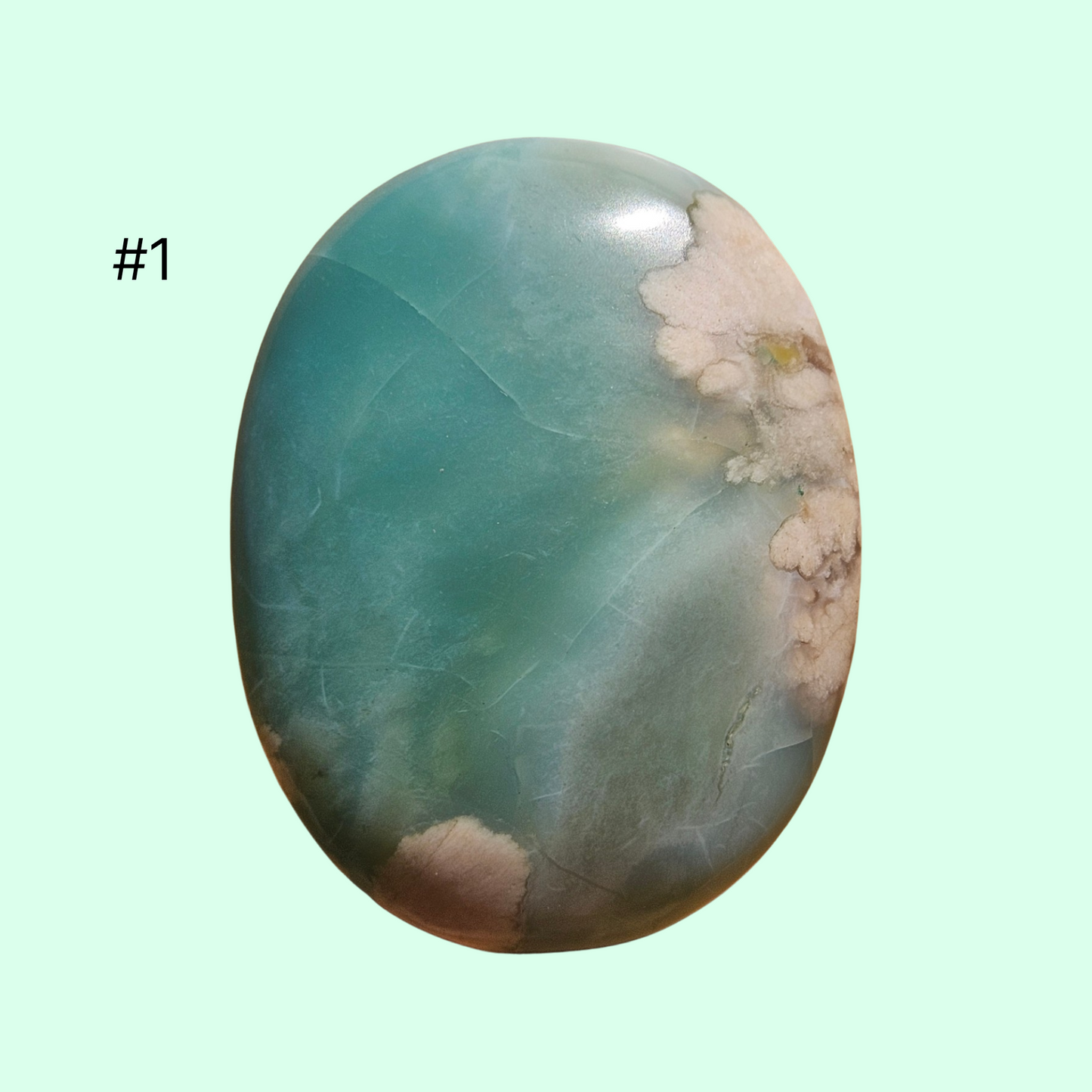 Blue Green Flower Agate