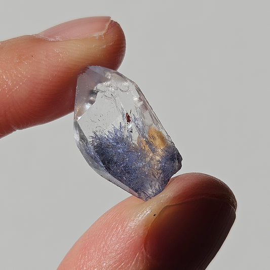 Dumortierite in Quartz Double Terminated Crystal (Brazil)
