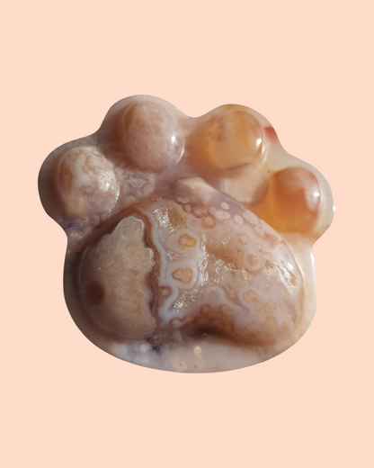 Flower Agate Carving (Paw)