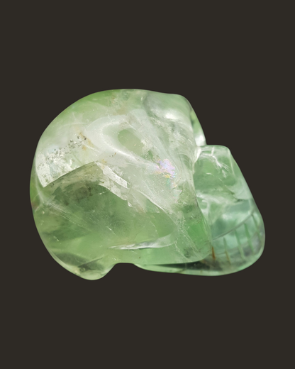 Green Fluorite Crystal Skull (Pyrite Inclusions)