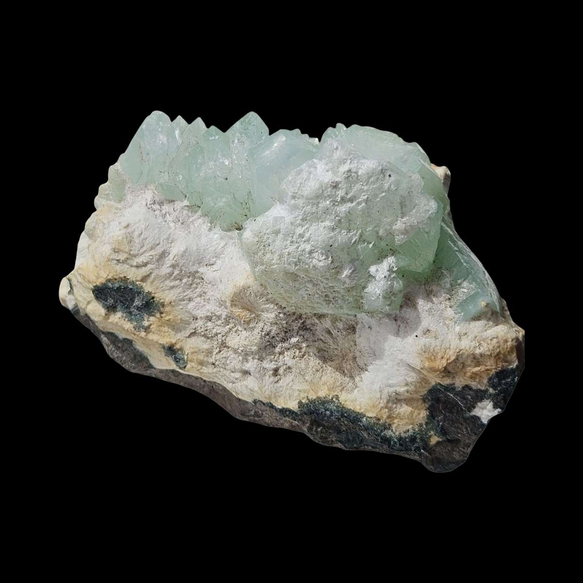 Green Apophyllite on Matrix
