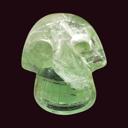 Green fluorite crystal skull