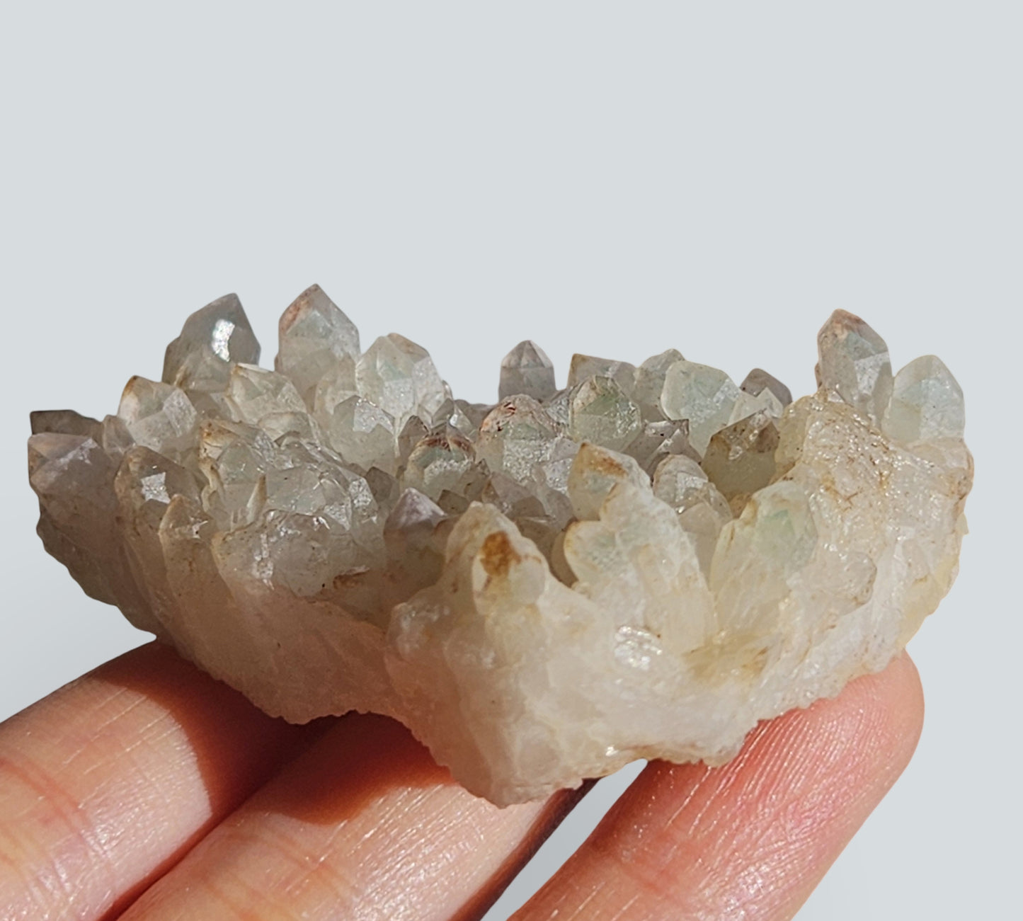 Green Phantom Quartz Cluster