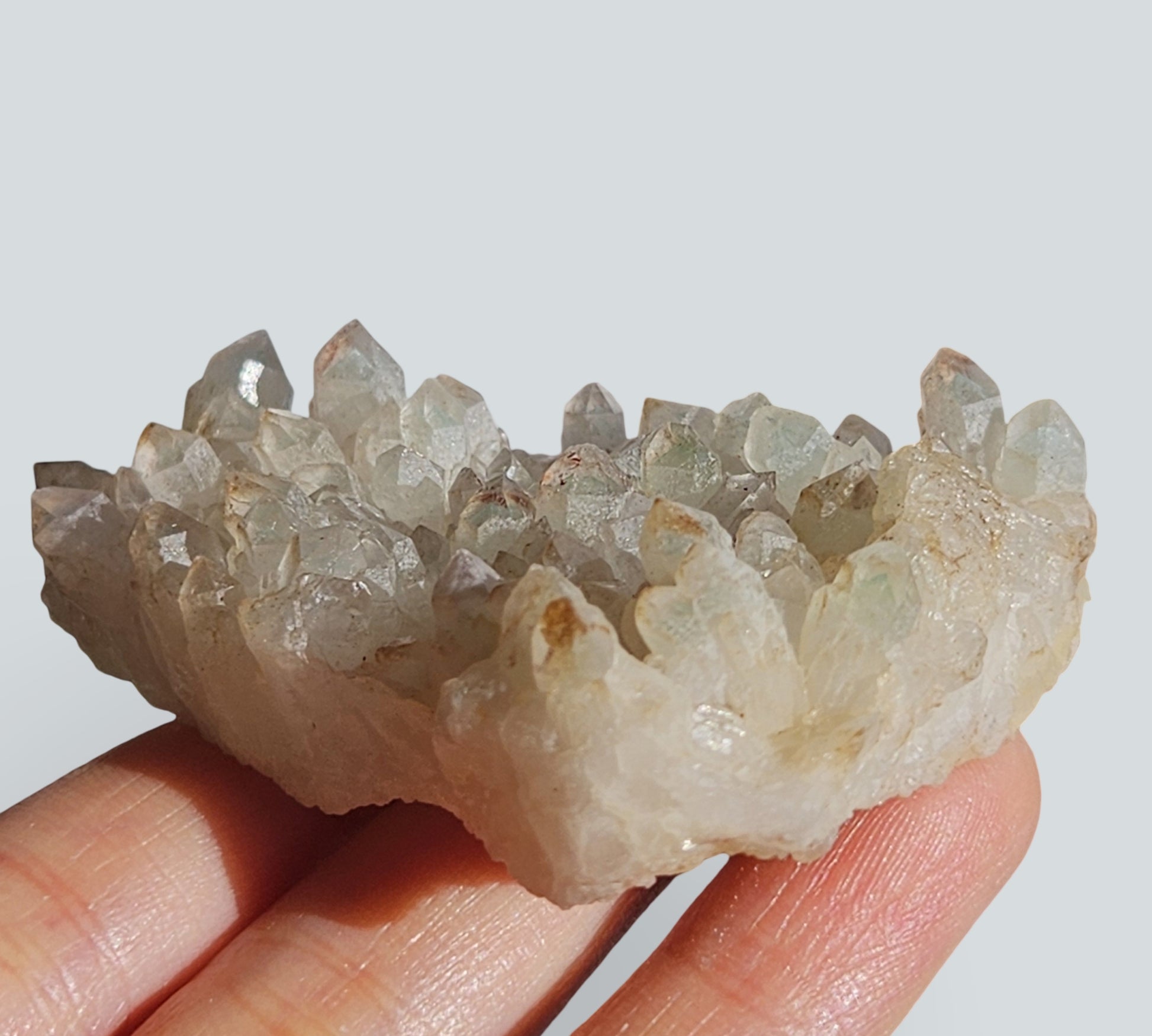 Green Phantom Quartz Cluster