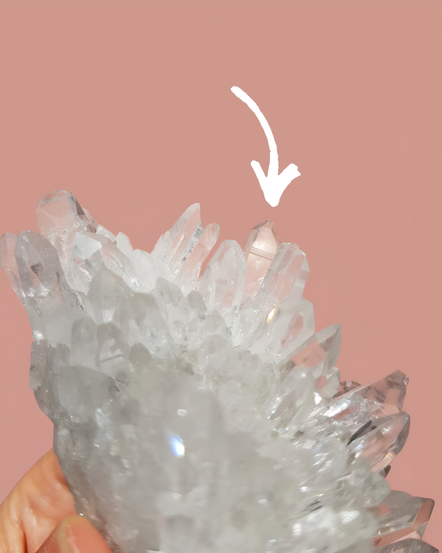 Clear Quartz Cluster with Etchings