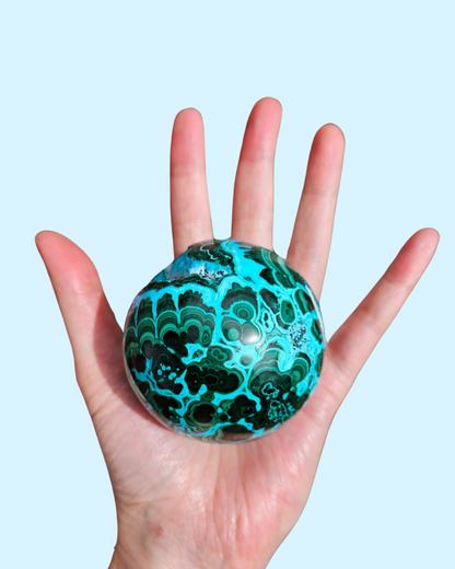 Dreamy Malachite & Chrysocolla Sphere (from Mexico)