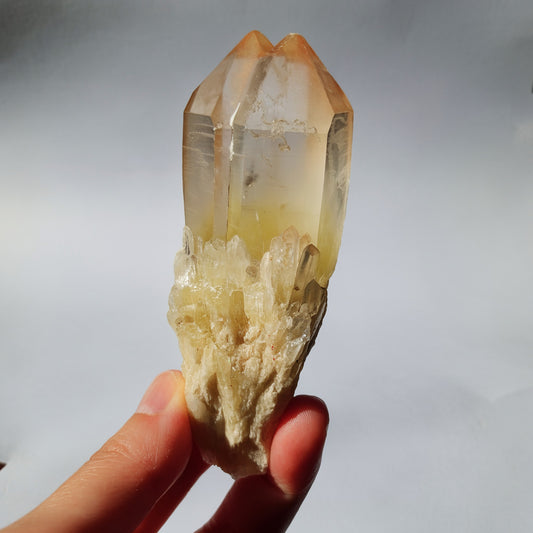 Pink citrine from Congo, twin termination