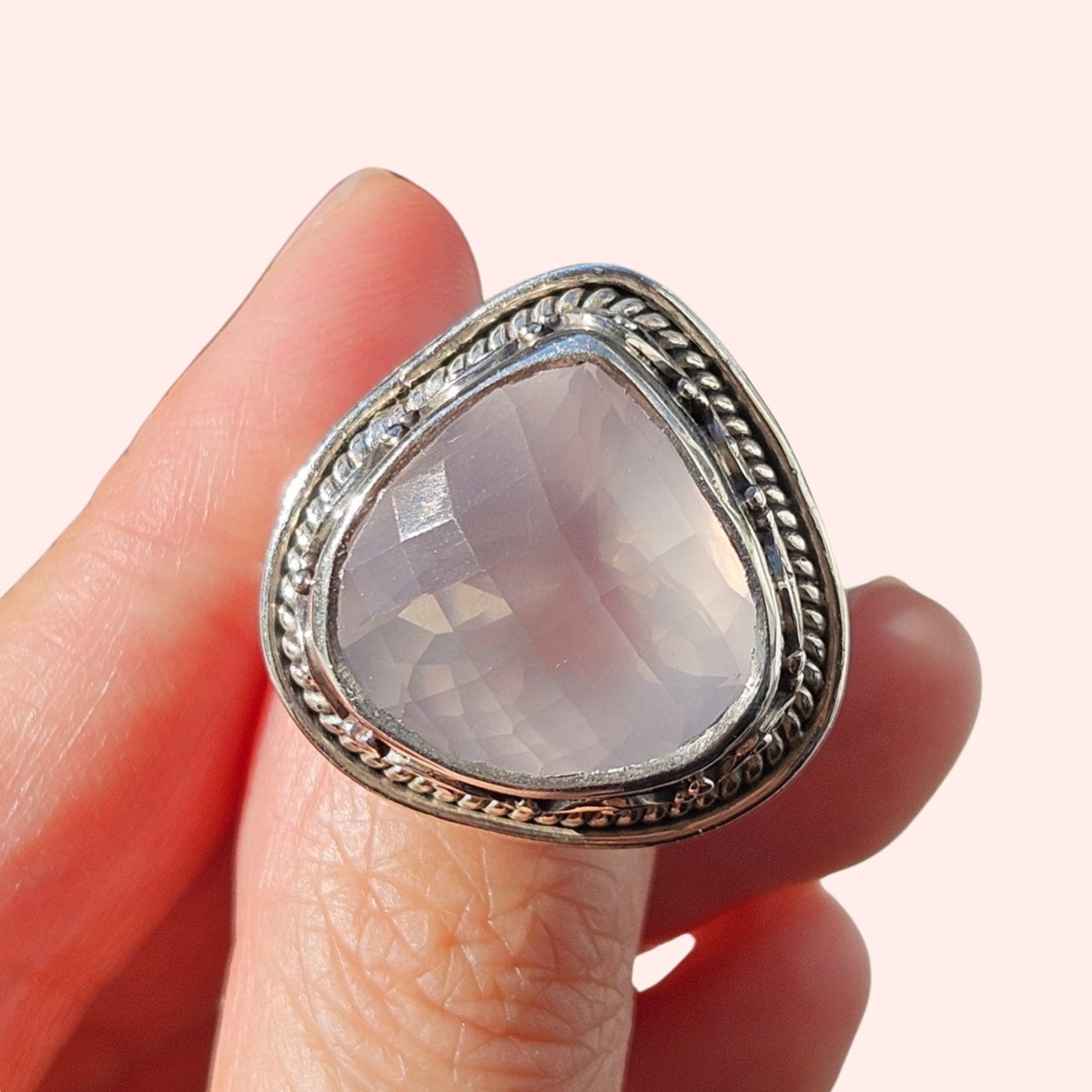 Rose Quartz Ring (Large & Gorgeous)