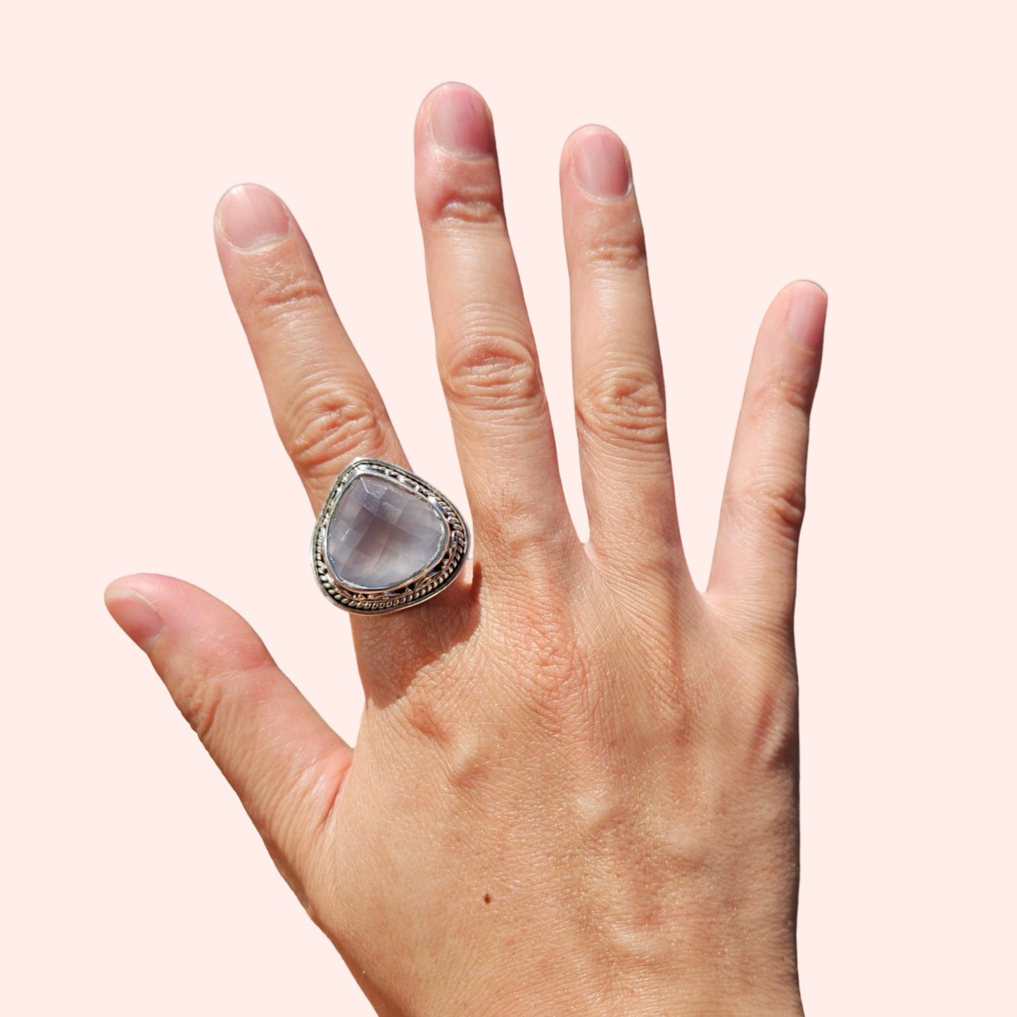 Rose Quartz Ring (Large & Gorgeous)