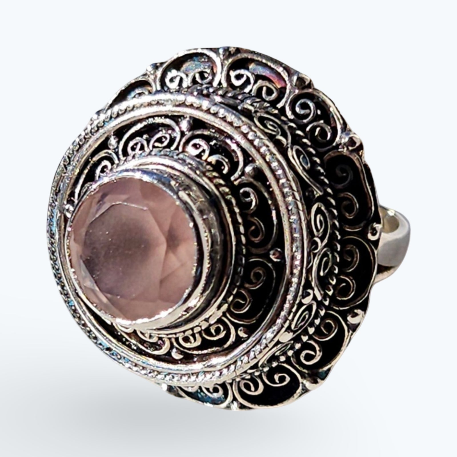 Rose Quartz Silver ring