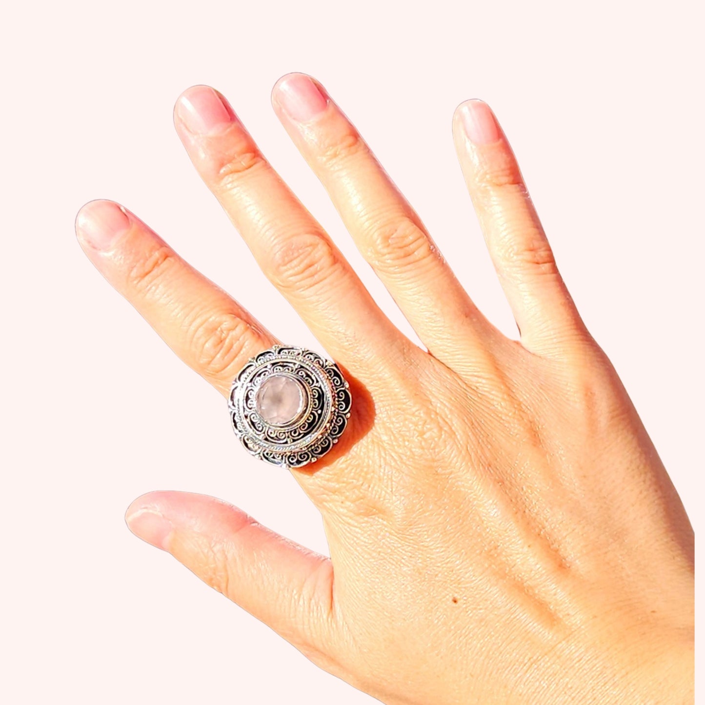 Rose Quartz Ring (Healing Energy)