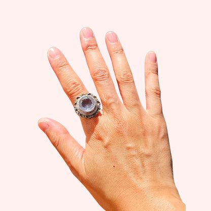Rose Quartz Ring (Gorgeous Silverwork!)