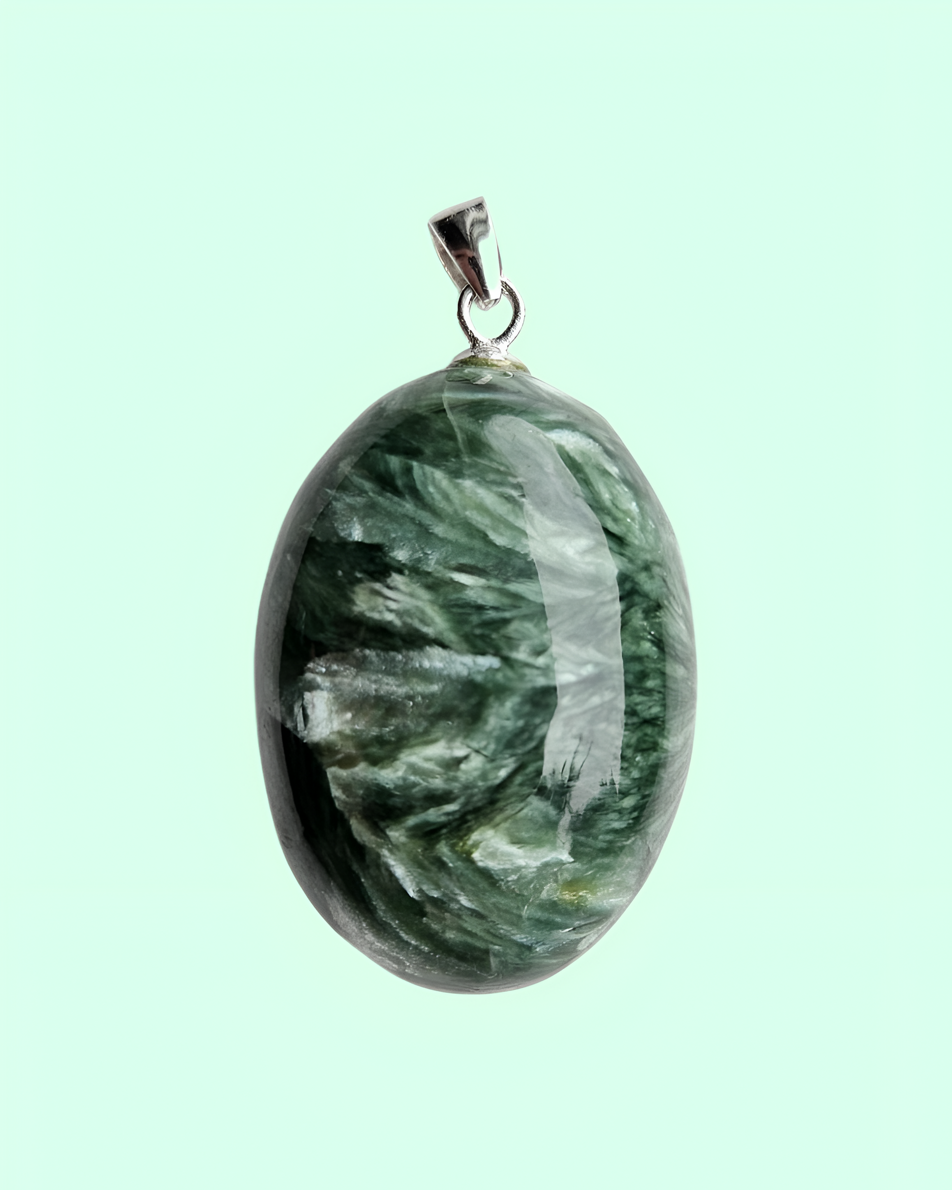 Seraphinite healing crystal pendant