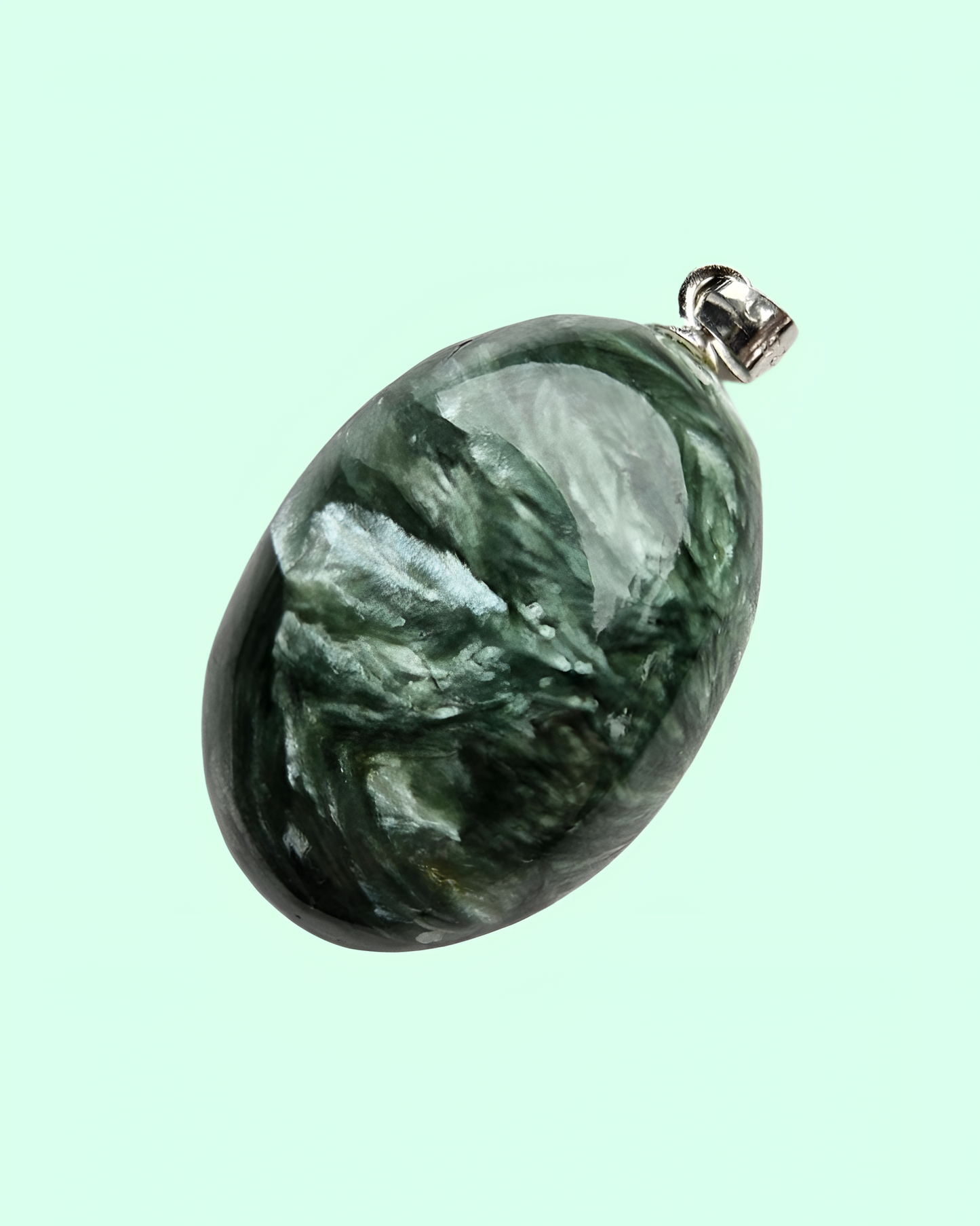 Seraphinite healing crystal pendant