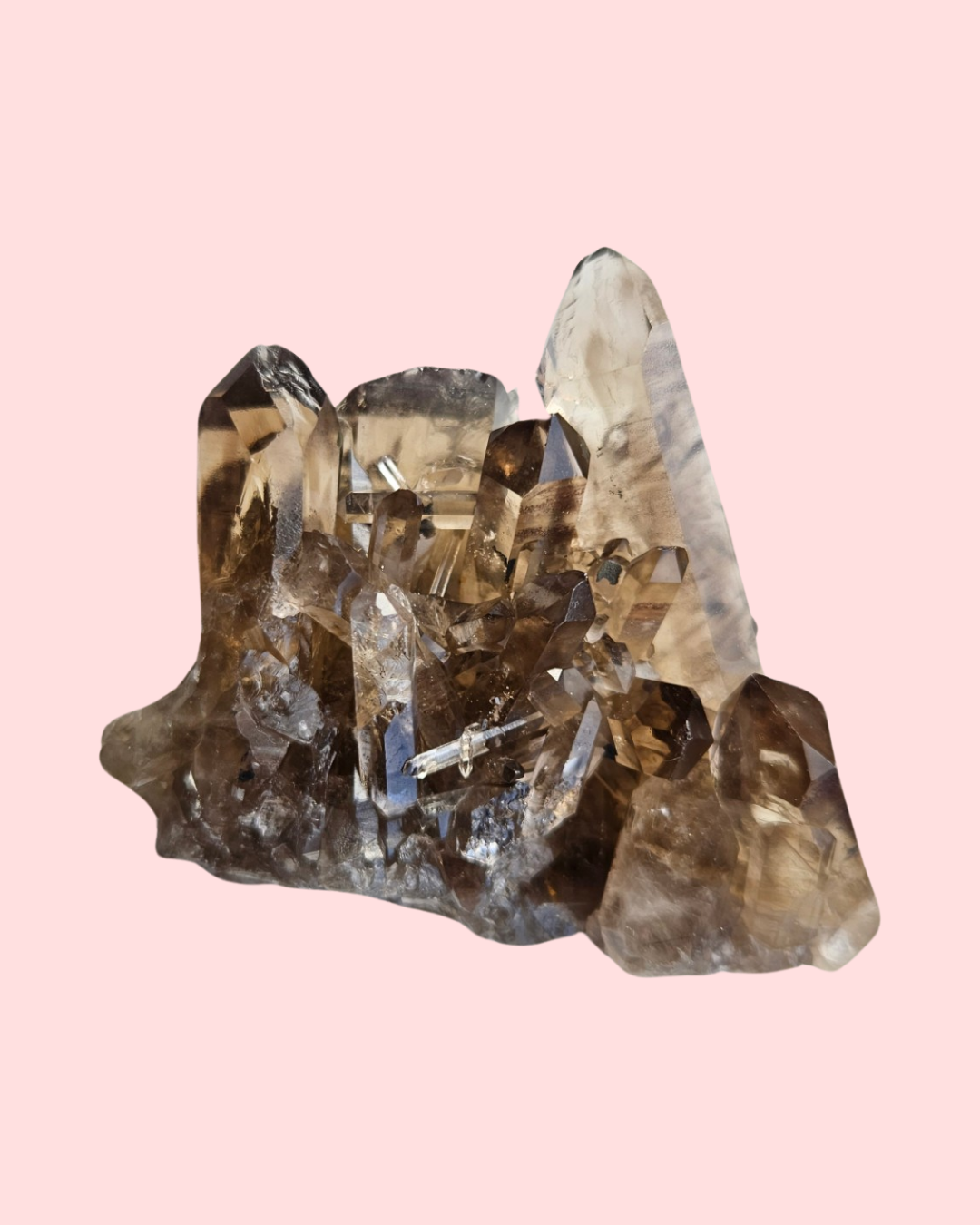 Smoky quartz cluster