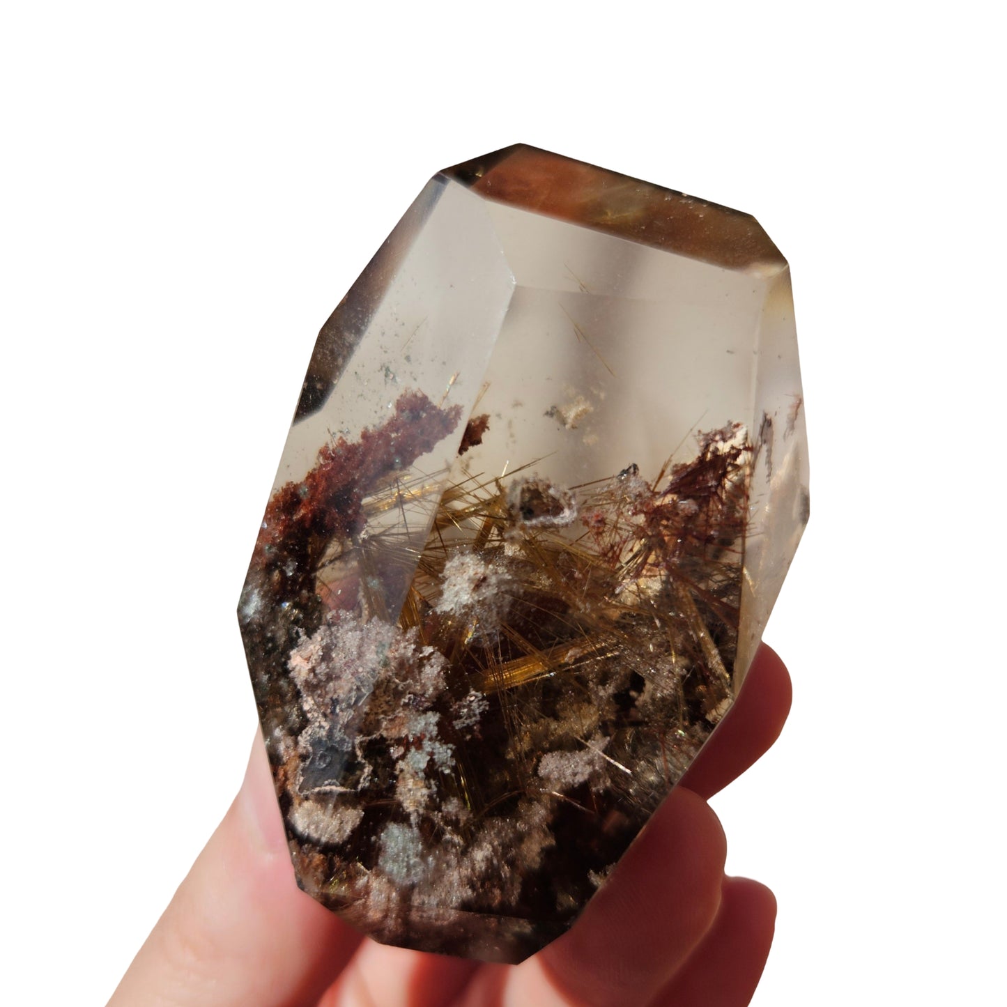 Smoky Garden Quartz with Gold Rutiles