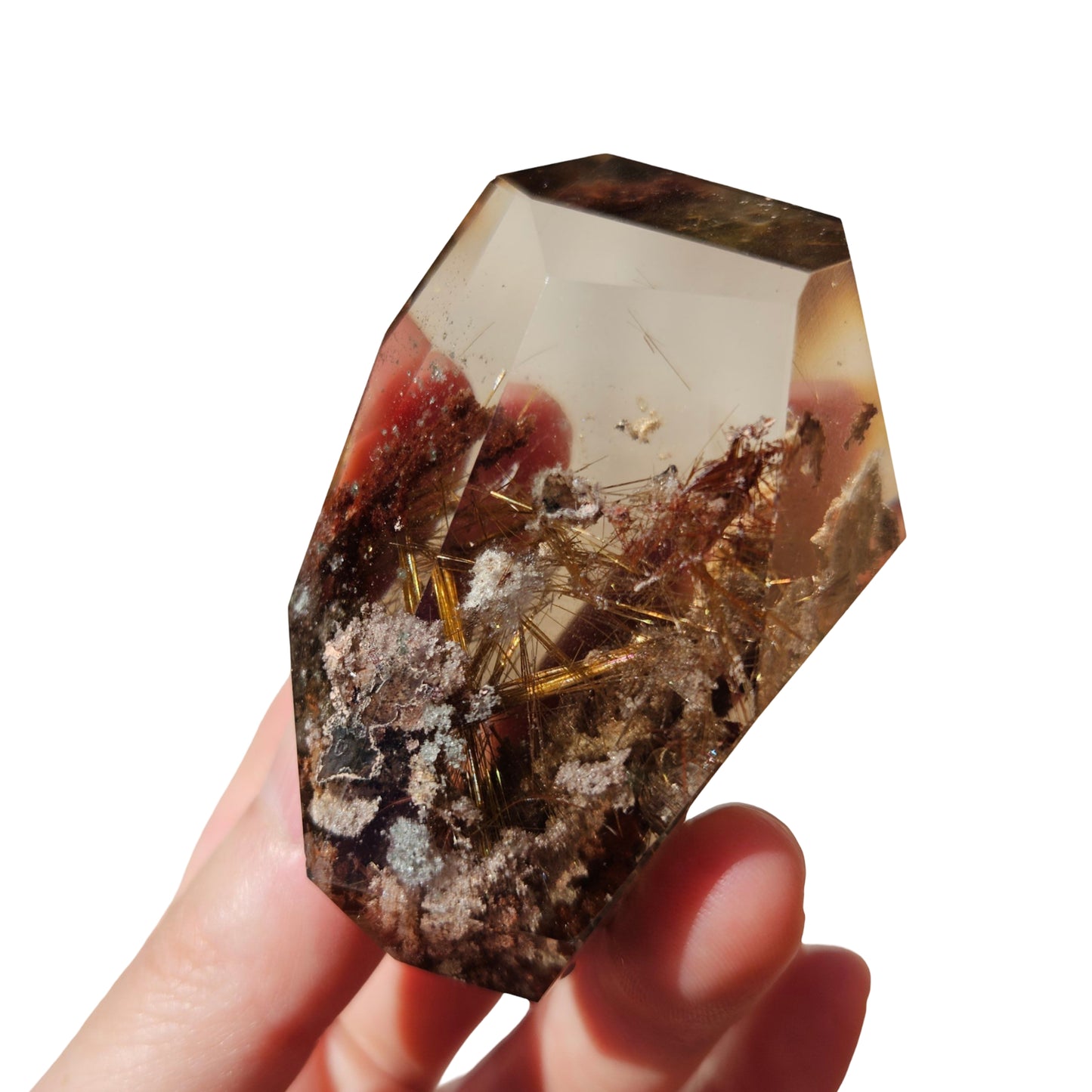 Smoky rutilated garden quartz