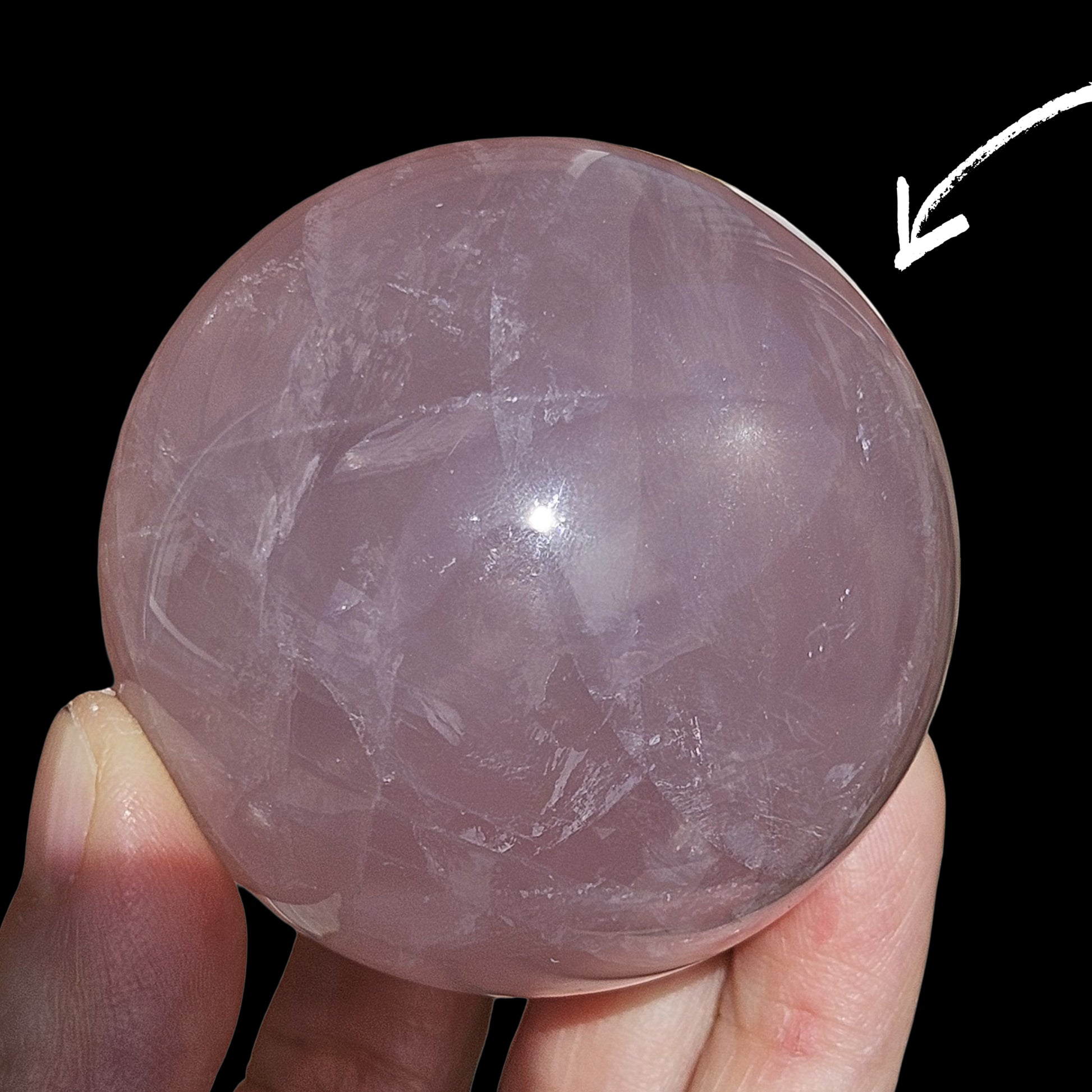 Star Rose quartz sphere