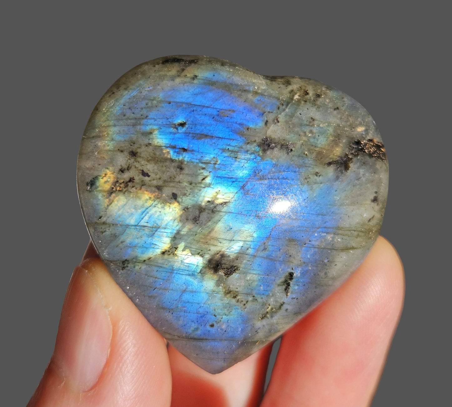 Labradorite heart