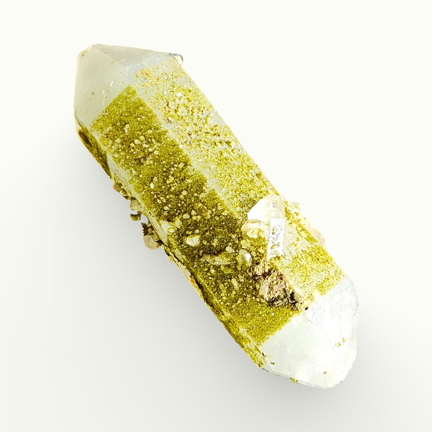 Double Terminated Chlorite Quartz with Sparkly Epidote