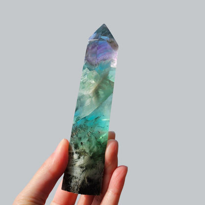 Dendritic Fluorite with White Feathers | Rare
