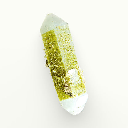 Double Terminated Chlorite Quartz with Sparkly Epidote