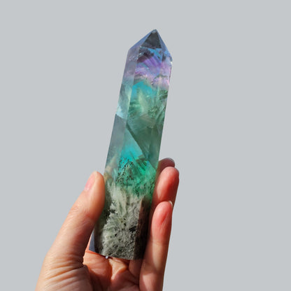 Dendritic Fluorite with White Feathers | Rare