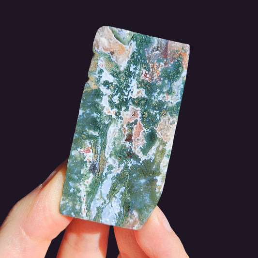 Pink Moss Agate | Forest Green