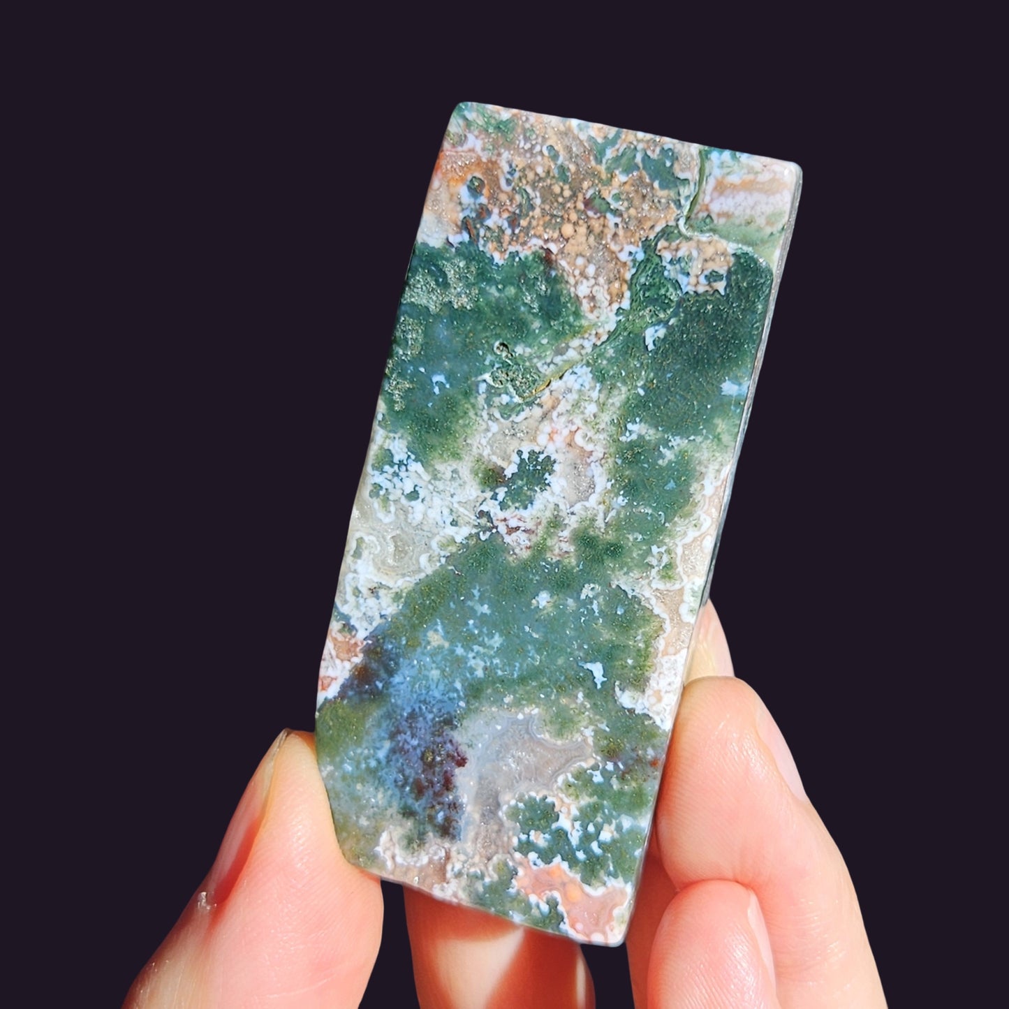 Pink Moss Agate | Forest Green