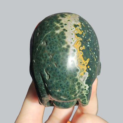 Orbicular Sea Jasper Crystal Skull