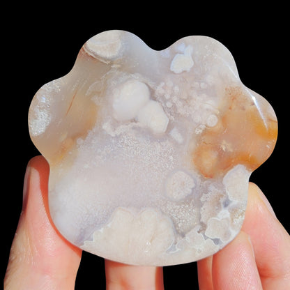 Flower Agate Paw Carving