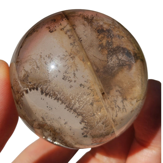 Dendritic Golden Healer Rose Quartz Sphere (2)