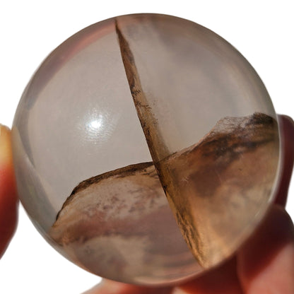 Dendritic Golden Healer Rose Quartz Sphere (2)