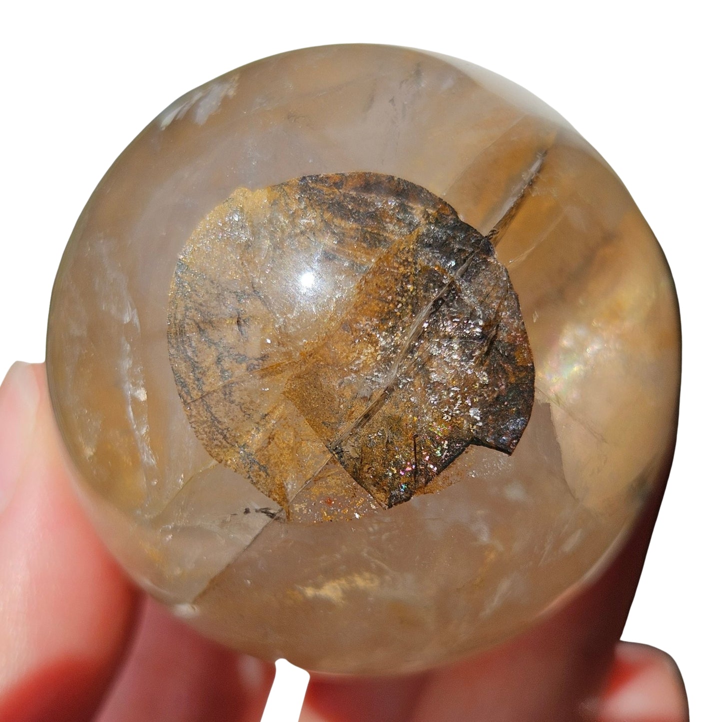 Dendritic Golden Healer Rose Quartz Sphere (4)