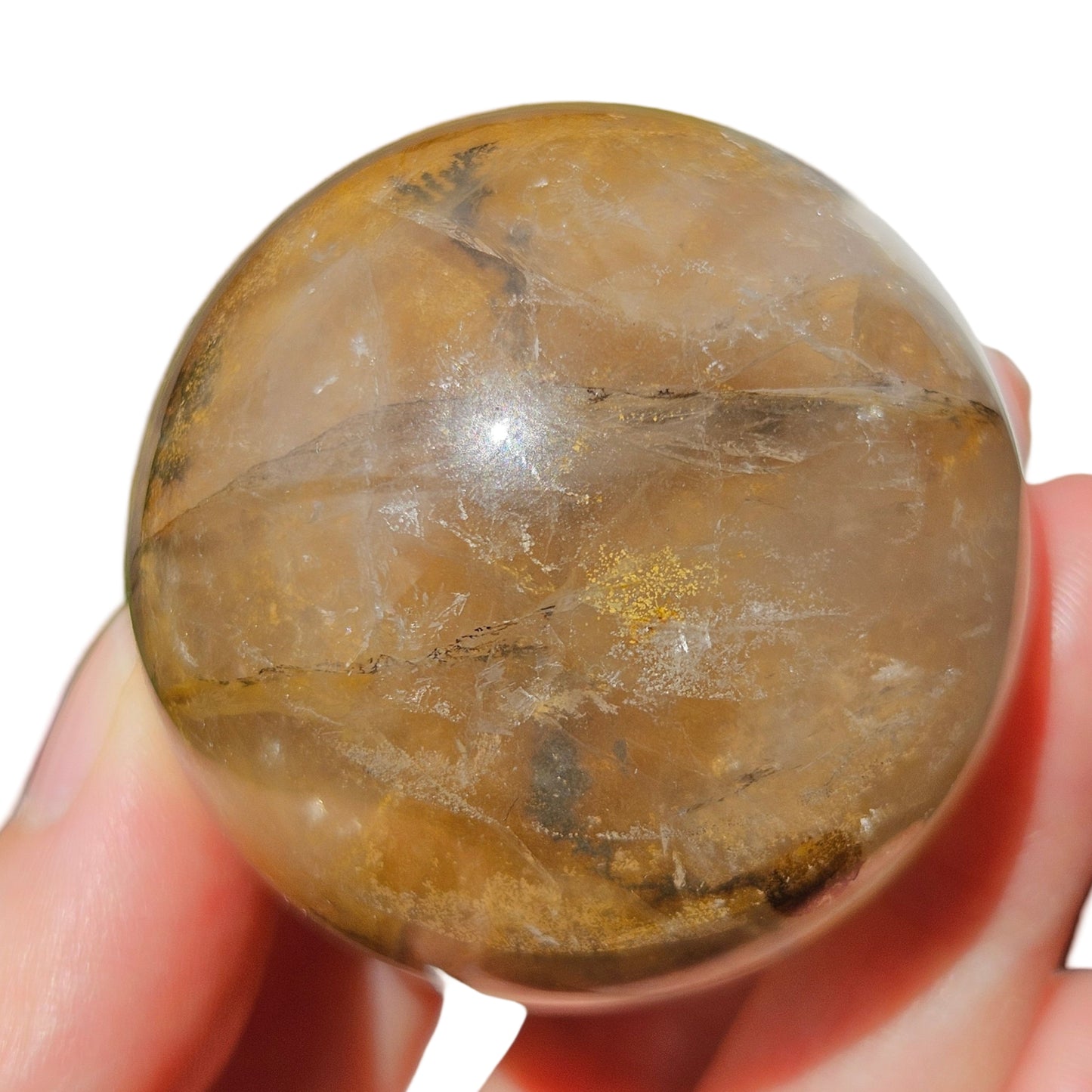 Dendritic Golden Healer Rose Quartz Sphere (4)